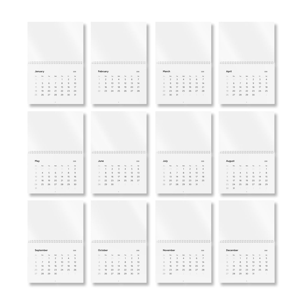 Curated Artwork 2026 Wall Calendar | Premium 250gsm, Gloss or Matte Finish