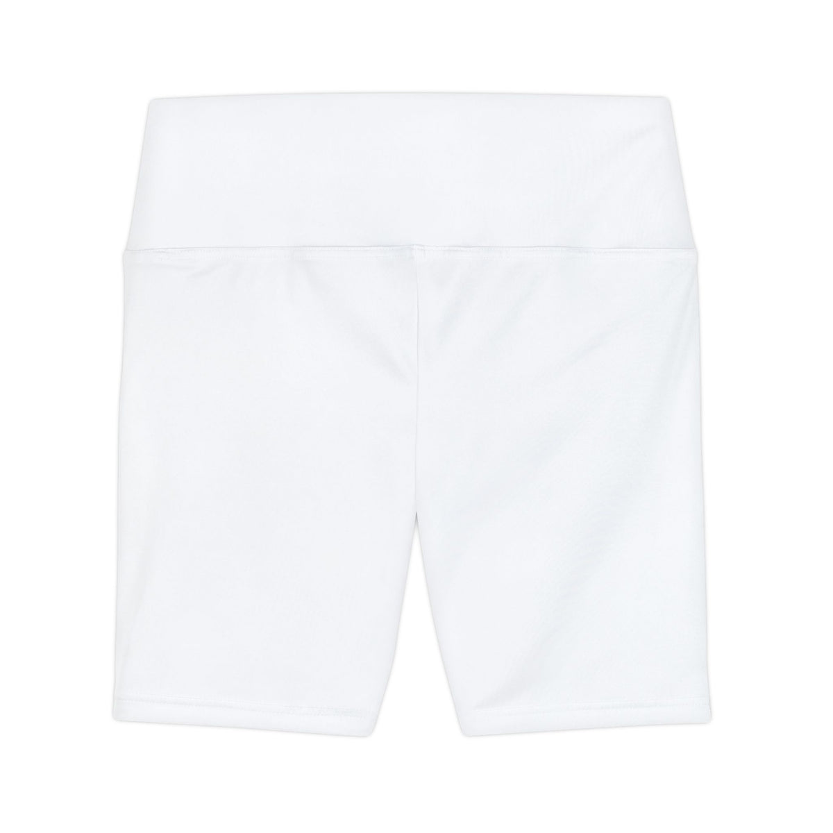 High-Waist White Biker Shorts for Fitness & Yoga