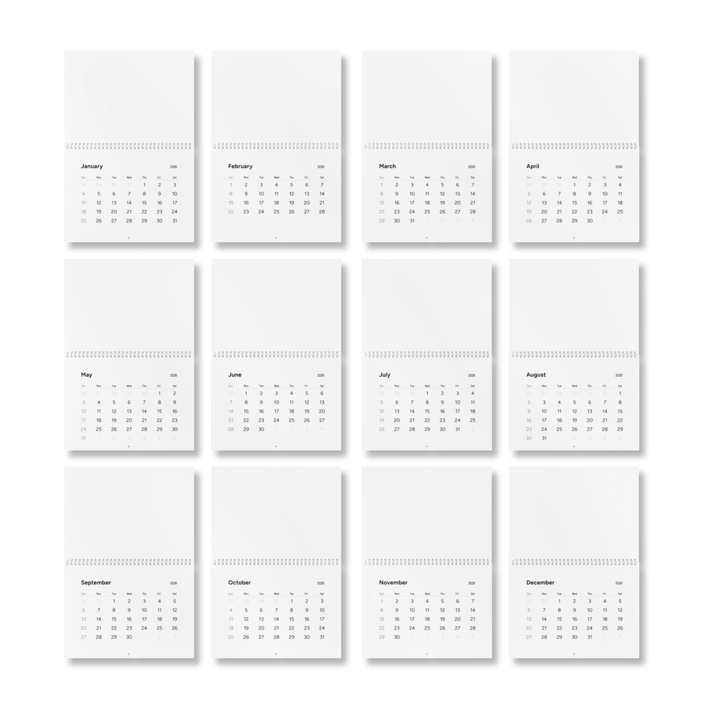 Curated Artwork 2026 Wall Calendar | Premium 250gsm, Gloss or Matte Finish